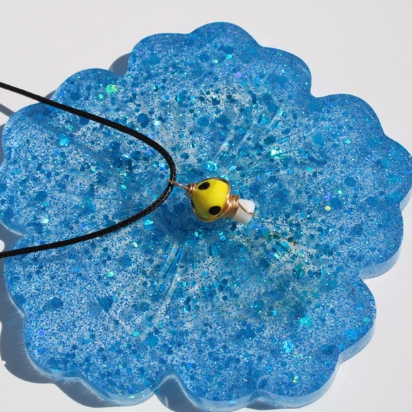 Yellow Mushroom Pendant Necklace - Picture 2 of 6